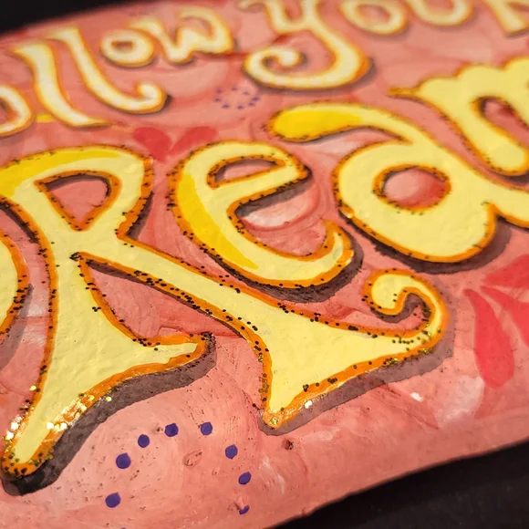 Hand Painted Rock Follow Your Dreams - Picture 3 of 9